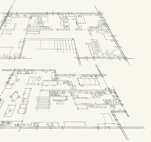 Pencil floor plan drawing