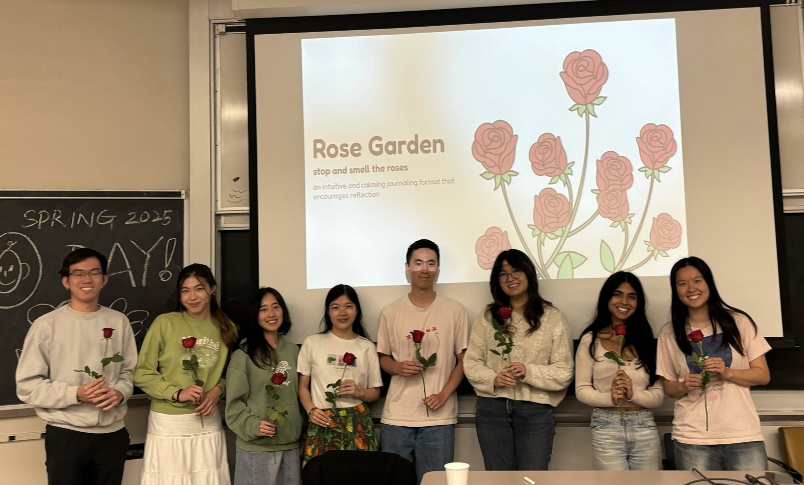 The Rose Garden team presenting at Spring 2025 demo day